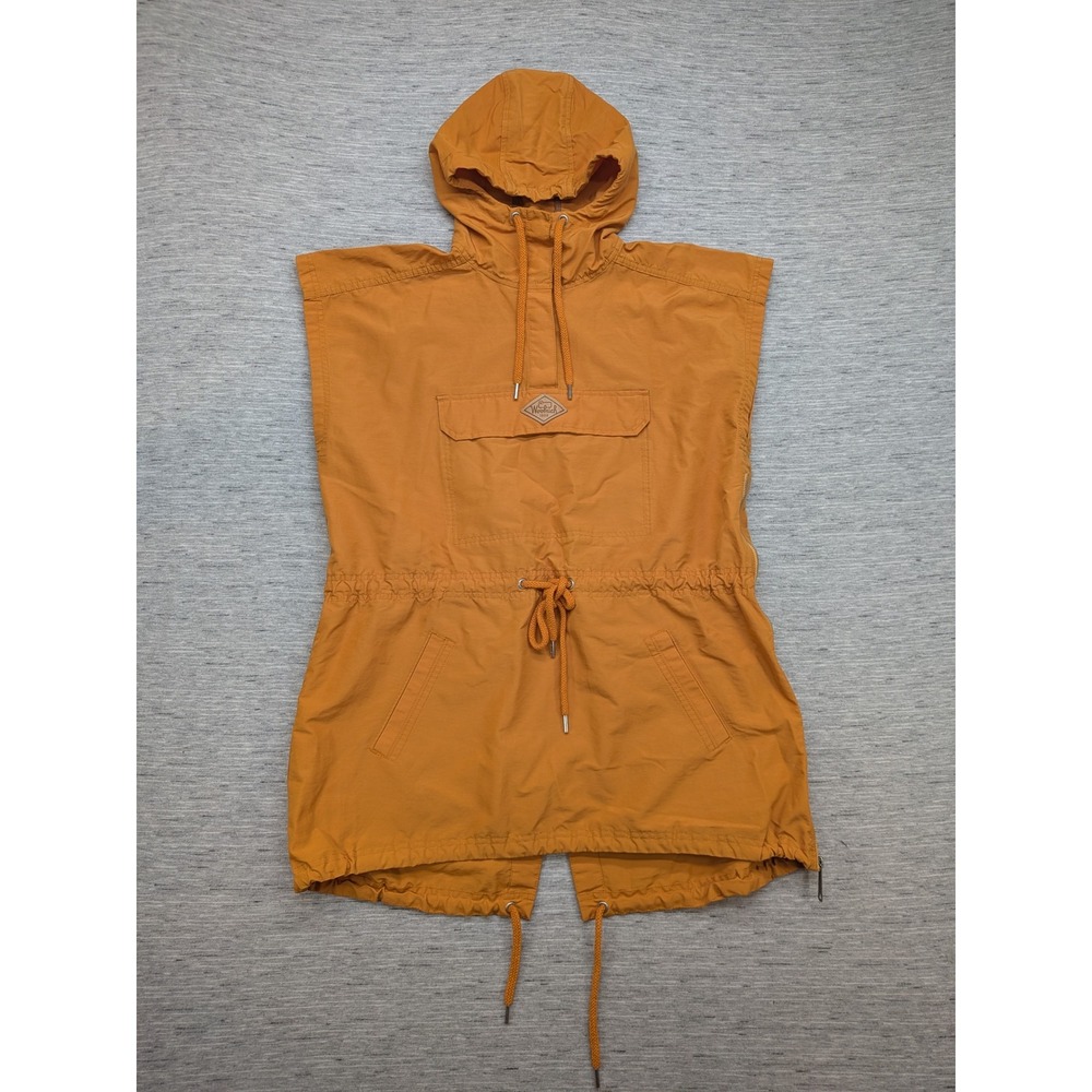Woolrich Anorak Vest Hooded Sleeveless‎ Pockets Drawstring Waist Medium Heritage